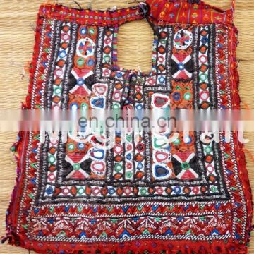 Indian Traditional Banjara Fabric Hand embroidered Mirror work patches-Vintage Kutch banjara Patches
