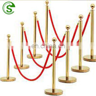 Airport hotel stainless steel Que Manager Fence Retractable red Belt Barrier Queue Pole