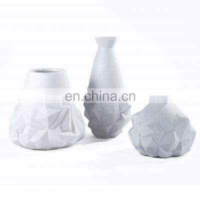Nordic Style Modern And Simple Geometric Snowflake Design Matt Tabletop Ceramic Vase for Home Decoration