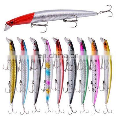 18.4cm 24.5g 10 colors 3D Bionic eyes Saltwater Fish Baits with Treble Hooks  Quivering Minnow Bait Fishing