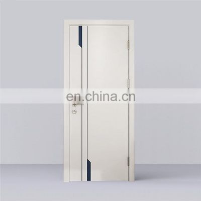 Solid rustic wooden luxury interior white color high quality modern door design home room bedroom security wood door