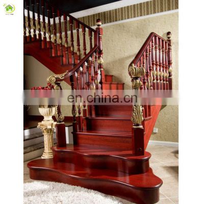 Royal style interior precast  solid oak wood stair treads railings balusters