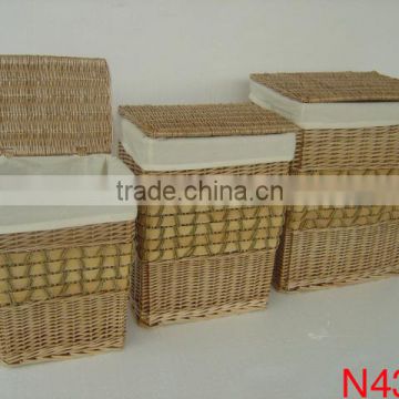 SET OF 3 WILLOW&SEAGRASS HAMPER