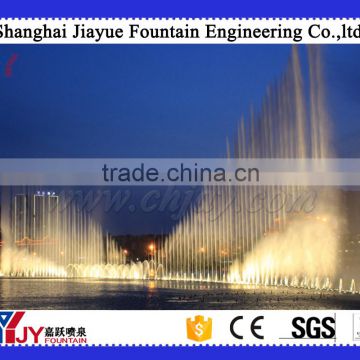 Outdoor large scale gas explosion fountain project with music and led light in the lake