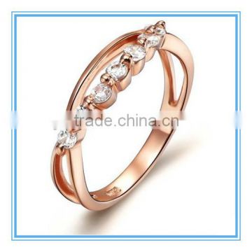 Rose Gold Plated Fashion White AAA Zircon Ring