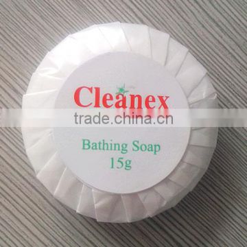 Disposable pleated wrapped 15 g hotel soap