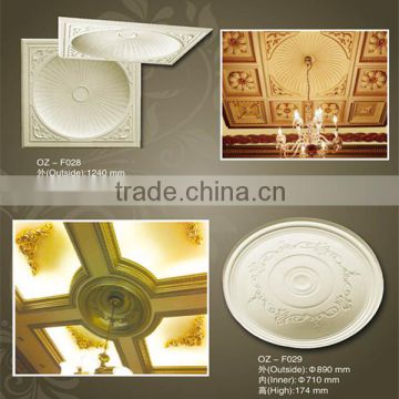 Pu Ceiling Medallion / high quality PU carved Lamp Holder/ pu cornice for Home&Interior decoration