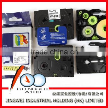 compatible brother p-touch printer TZe-221,TZe-231,TZe-241 black on white label tape