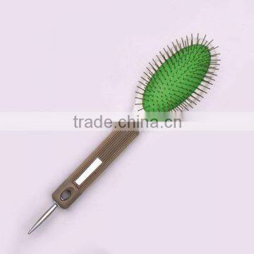 Plastic cushion hair brush with steel pins