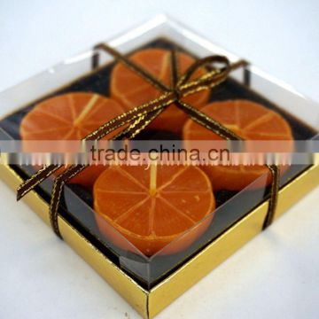 half pcs orange fruit shape scented candle