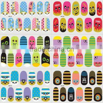 2016 custom popular new fashion fluorescence cute eyes nail sticker