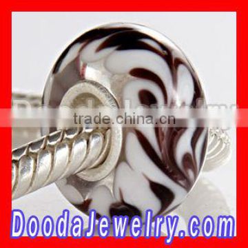 Lampwork Glass Vine Beads In 925 Silver Core European Compatible