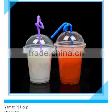 16oz PET Type Clear Plastic Smoothie Cups With Dome Lids Plastic PET Manufacturer