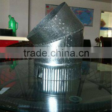 CE and galvanized chimney pipe single wall chimney 45 degree elbow for wood burning stove