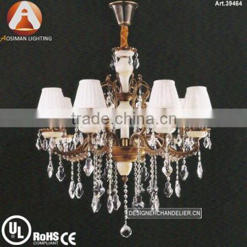 8 Light Fake Antique Light with Clear Crystal