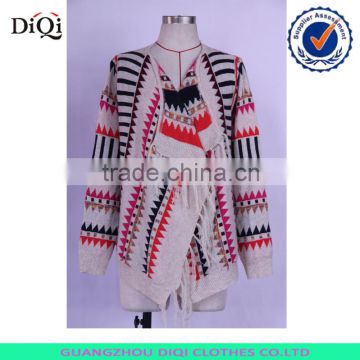 Women bright and colorful 12gg sweater cardigan