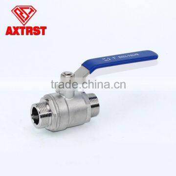 Factory price 2pc male thread CF8M floating Stainless steel ball valve