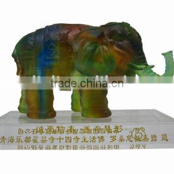 BJ036 liuli /crystal fengshui and promotional craft of elephant