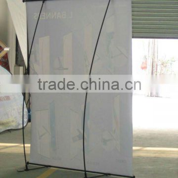 Fibreglass port able advertising L banner stand display with double poles