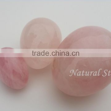 Semi precious stone Pink rose quartz eggs for women Kegel exercises useplevic tighten tool