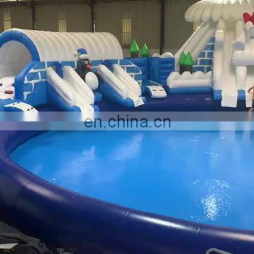High quality the Ice World inflatable water park on ground for kids and adult