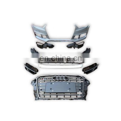 Automotive parts car bumpers with Grill For 2014-2016 Audi A3 Upgrade S3 style Body kits Front bumpers