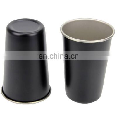 Best selling Matte Black Color Stainless Steel Pint Beer Glass