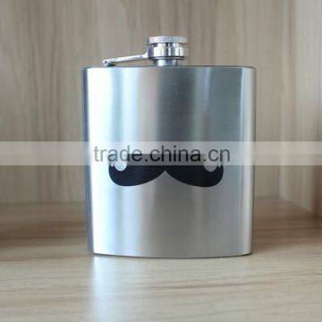6oz brush stainless steel hip flask in china