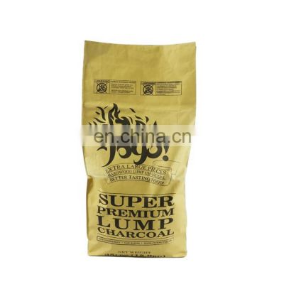 Heavy duty activated  laminated with pp woven 15kg 16kg bbq charcoal kraft paper bag
