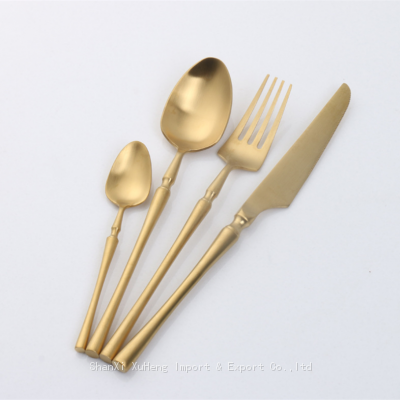 Gold Plated Flatware Stainless Steel Cutlery Restaurant Silverware Set For Wedding Table Decoration