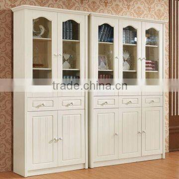 wood antique white bookcases