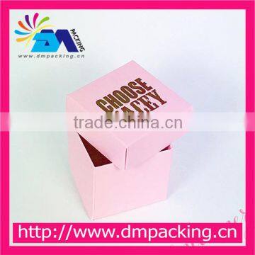 gold hot stamping folded paper box with LOGO deboss