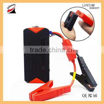 Factory price 12000mAh for gasoline and diesel cars lithium Car Jump Starter With safety hammer