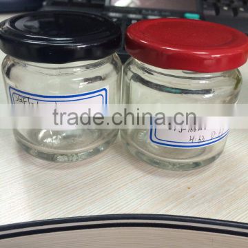 100ml clear round bottom cosmetic packaging glass cream jars for pickled food