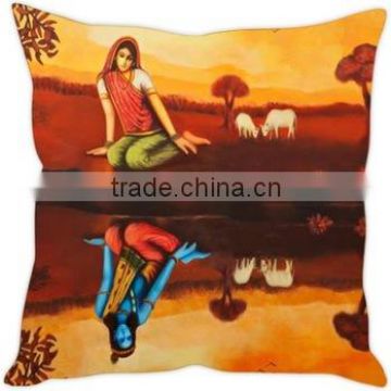 Indian Pillow Case Digital print Reflection Cushion Cover