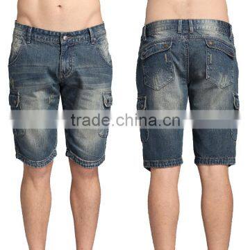 summer latest new design distressed men jeans shorts male cargo half pants wholesale price