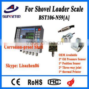 Weighing indicator for shovel loader system