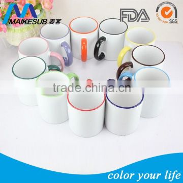 Personality customization sublimation edge color mugs