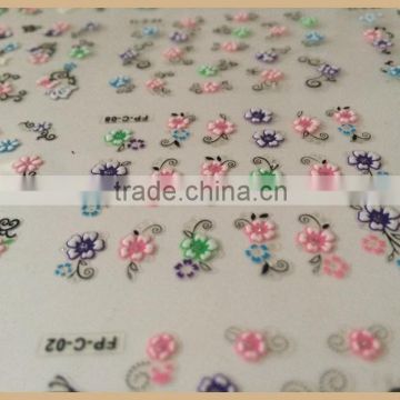 2015 fashionable 3D/2D/water transfer nail sticker