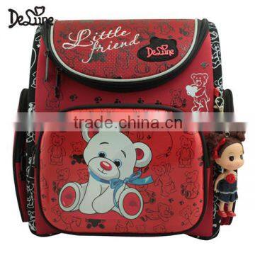 600D girls school bags for kids cartoon bear school backpack