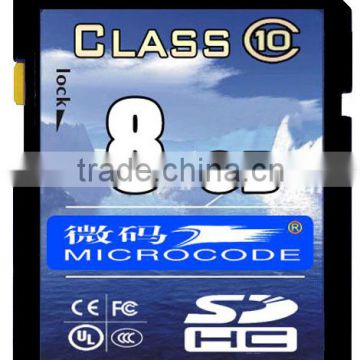 Camera digital video record 8GB SD card class 10, bulk sd cards 8gb top quality