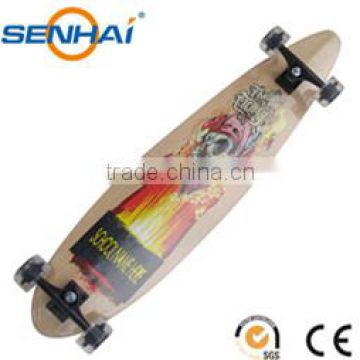 High quality pro wholesale 9 ply canadian maple wood longboard skateboard