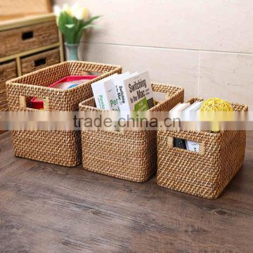 Rattan weaving sundries storage basket