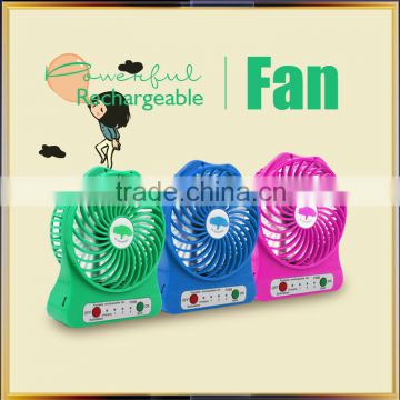 Usb Table Rechargeable Mini Fan with Led Lights