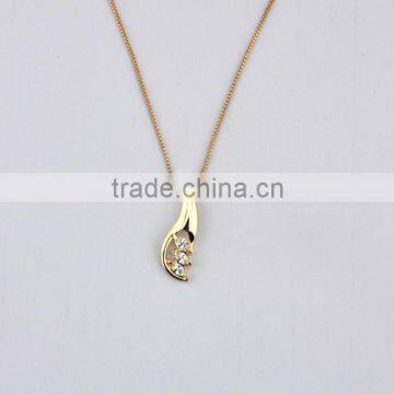 Long Snake Chain 24K Gold Plated Crystal Charm Pendant Mini Necklace Choker For Lady