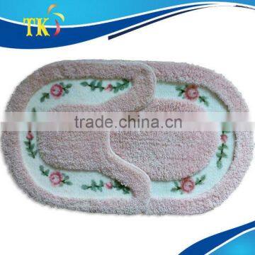 Bathroom carpet/bath mats/colorful bath mats with one piece,two pieces,three pieces/microfibre roses bath mat