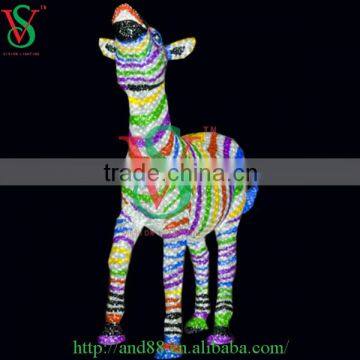 Acrylic Light sculpture lighted zebra for christmas decoration