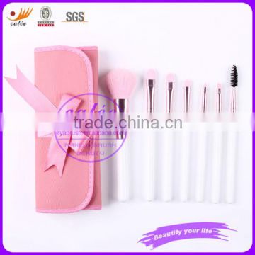 Popular 7pcs Makeup Brush Travel Set in Pink Bag