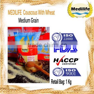 Wholesale Cous cous with FDA Certification, Ultra premium quality Wholesale Cous cous, Wholesale Cous cous Medium Grain Bag 1Kg.