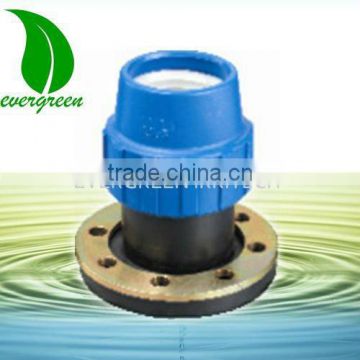 PP compression fitting flanged connector